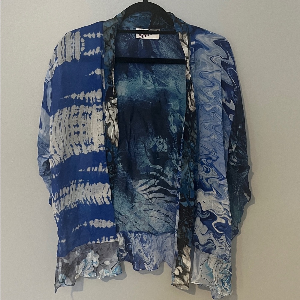 Vintage Sterling Styles Multicolor Silk Cardigan
